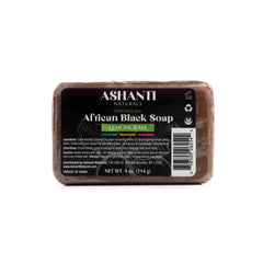 ASHANTI NATURALS 100% African Black Soap - Lemongrass