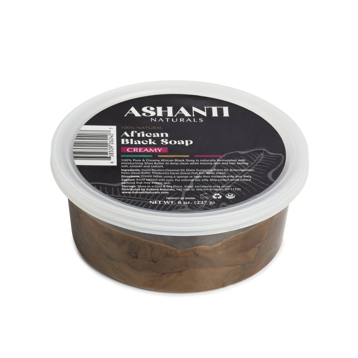ASHANTI NATURALS 100% Natural African Black Soap - Creamy