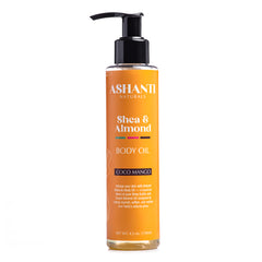 ASHANTI NATURALS Shea & Sweet Almond Body Oil - Coco Mango Fragrance.