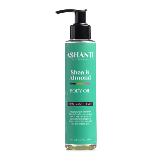 ASHANTI NATURALS Shea & Sweet Almond Body Oil - Fragrance Free