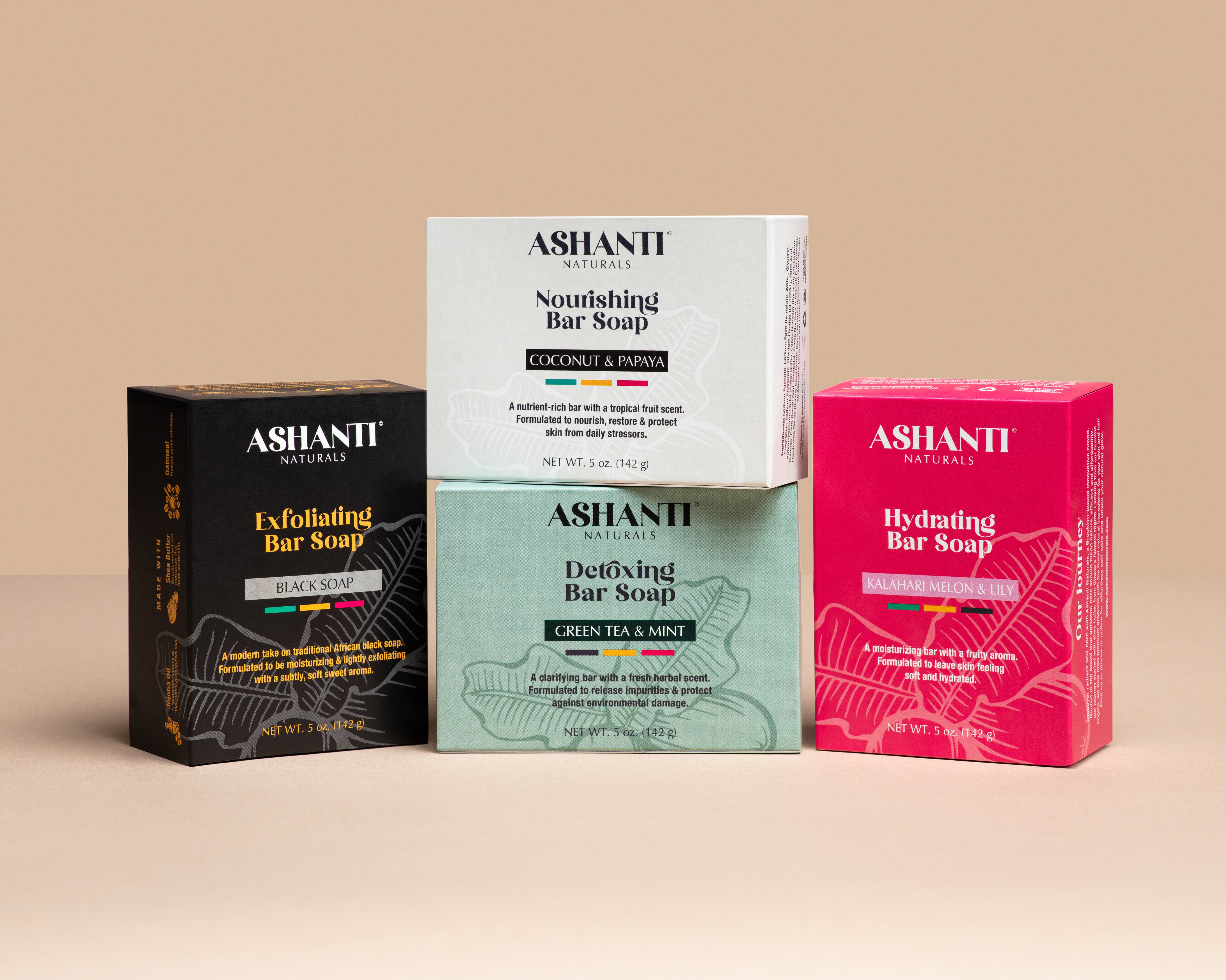 ASHANTI NATURALS Exfoliating Black Soap Bar - 5 oz