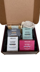 Ashanti Naturals Bar Soap Gift Set with Bamboo Soap Tray & Soap Saver Bag