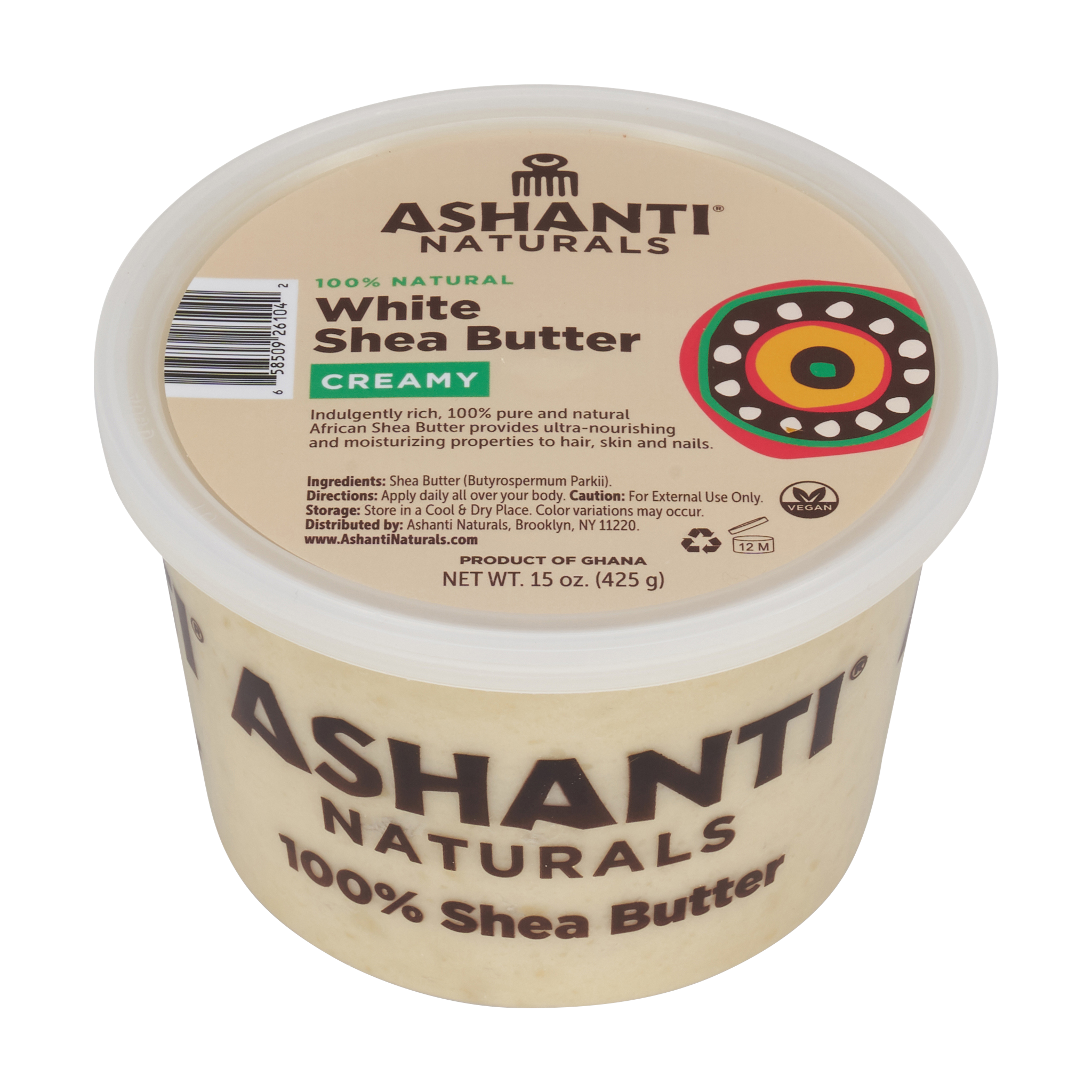 Unrefined African Soft & Creamy White Shea Butter - 15 oz.