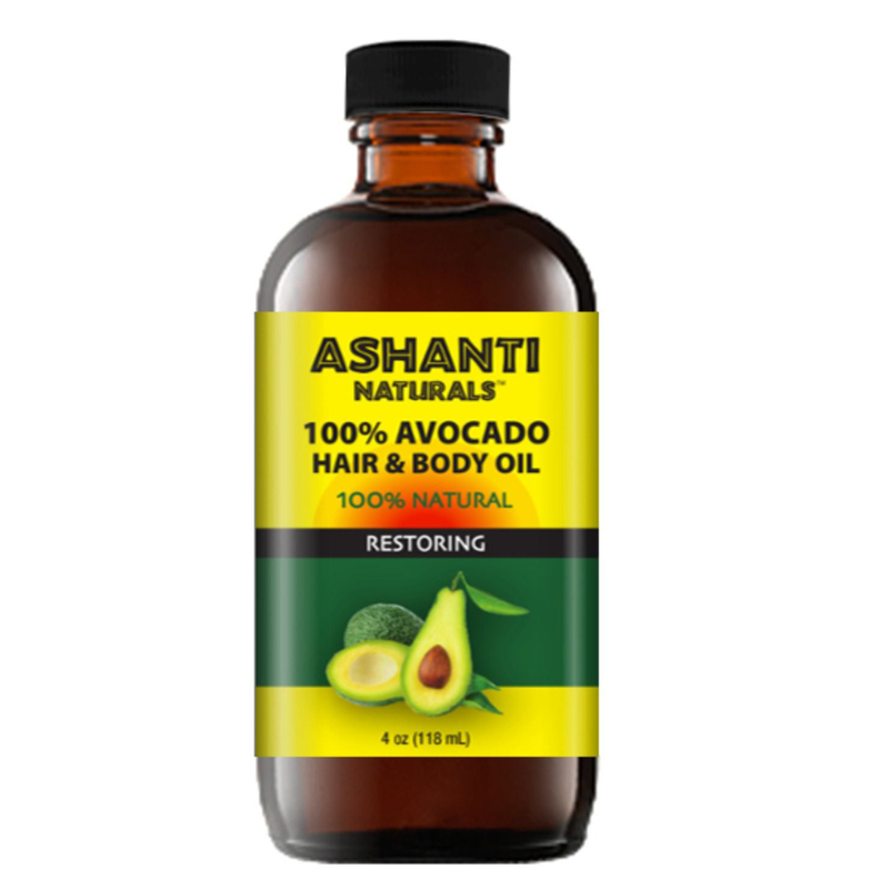100% Natural Avocado Hair & Body Oil - 4 oz., Glass Bottle