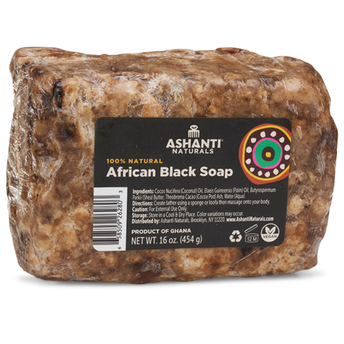 ASHANTI NATURALS AFRICAN BLACK SOAP BARS 16 OZ.