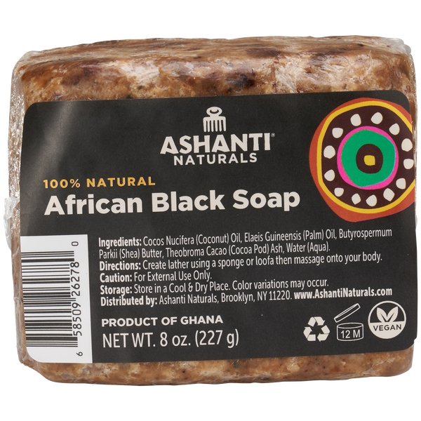 ASHANTI NATURALS AFRICAN BLACK SOAP 8.OZ