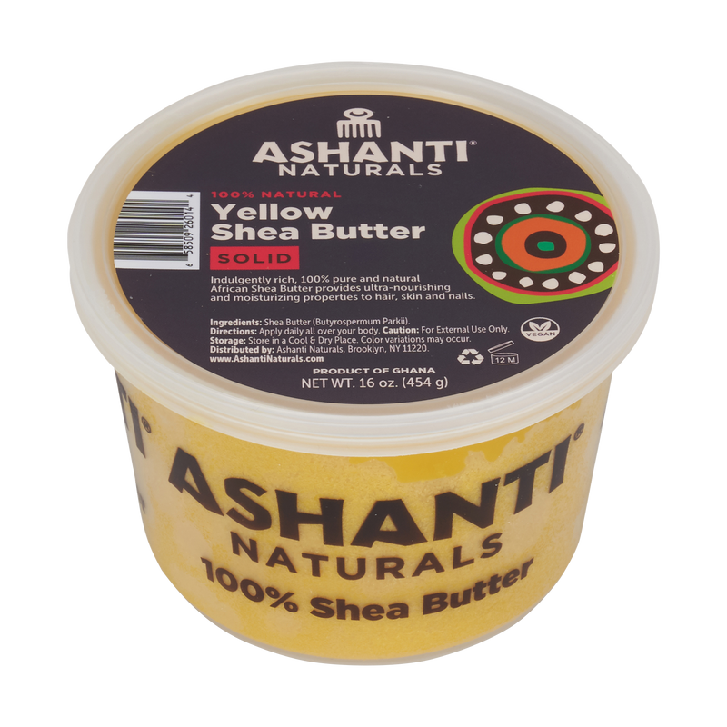 Unrefined African Solid Yellow Shea Butter - 16 oz.