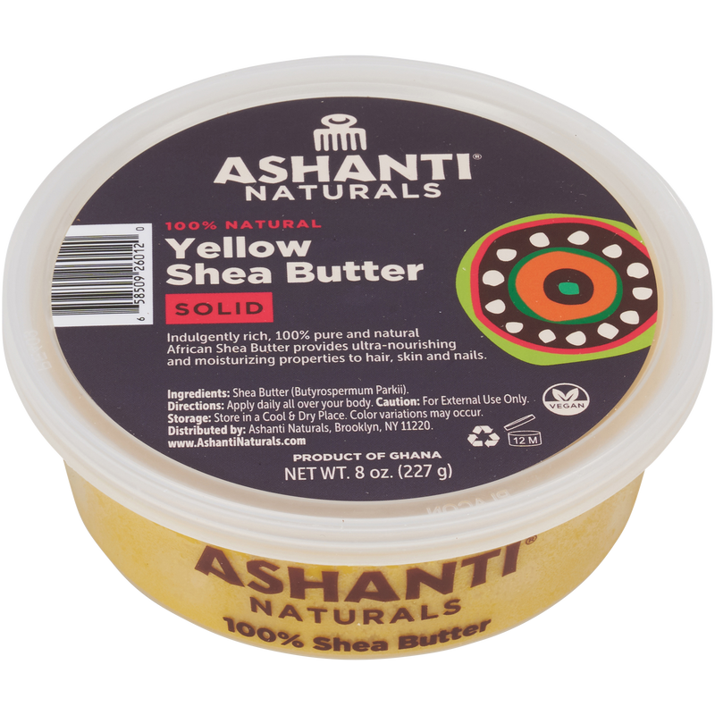 Unrefined African Solid Yellow Shea Butter - 8 oz.