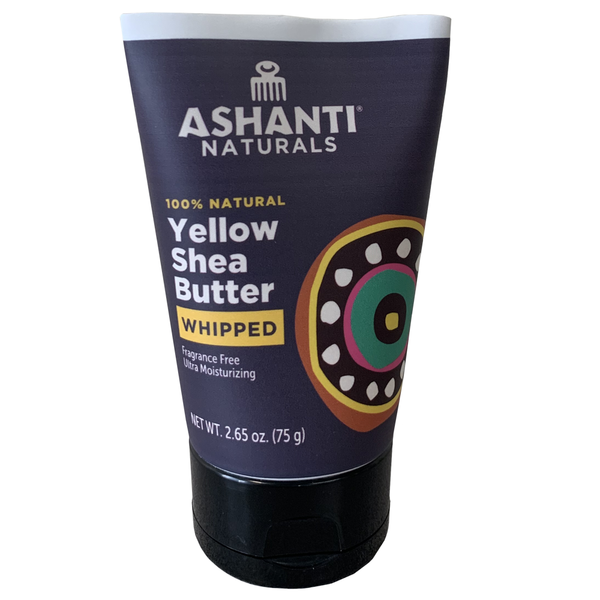 ASHANTI - 100% CREAMY AFRICAN WHIPPED YELLOW SHEA BUTTER TUBE 2.65OZ