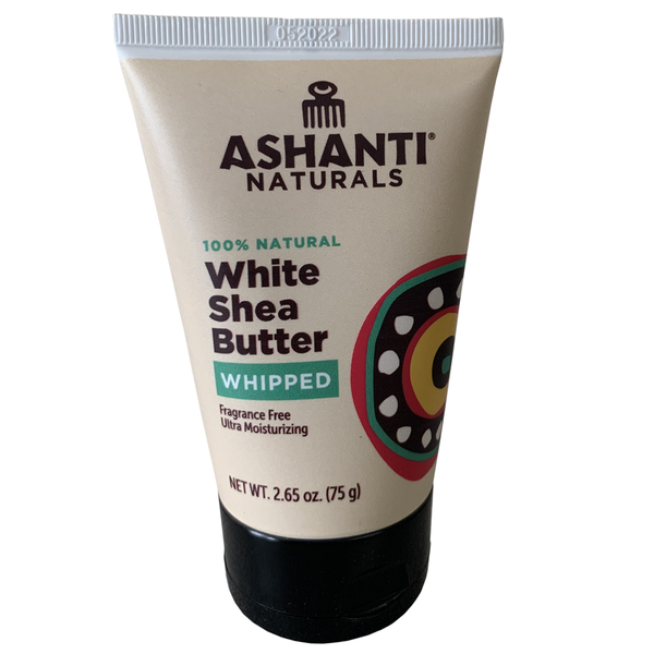ASHANTI - 100% CREAMY AFRICAN WHIPPED WHITE SHEA BUTTER TUBE 2.65OZ